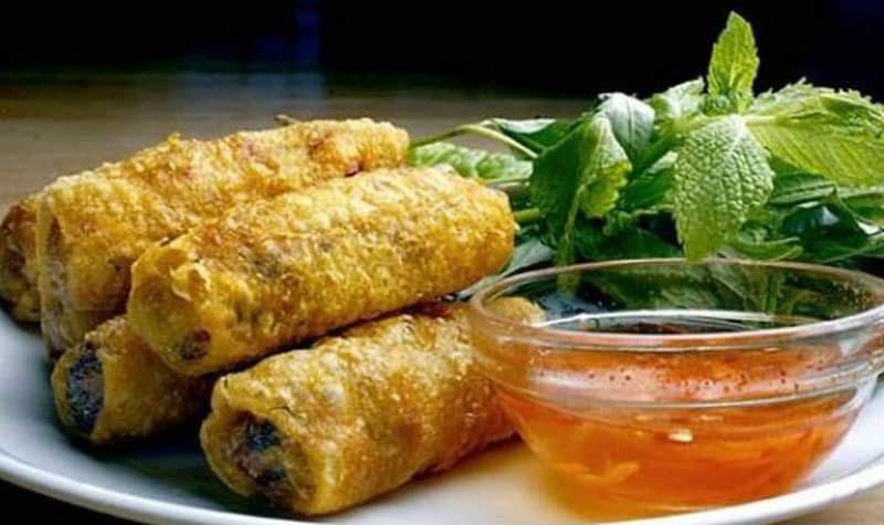 Deep fried vegetables spring rolls  